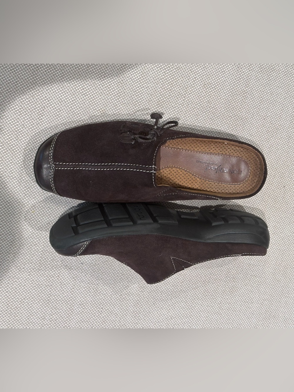 NATURAL SOUL size 8.5 Naturalizer Suede Brown Slip-On Leather Comfort Loafer NEW - Picture 5 of 9
